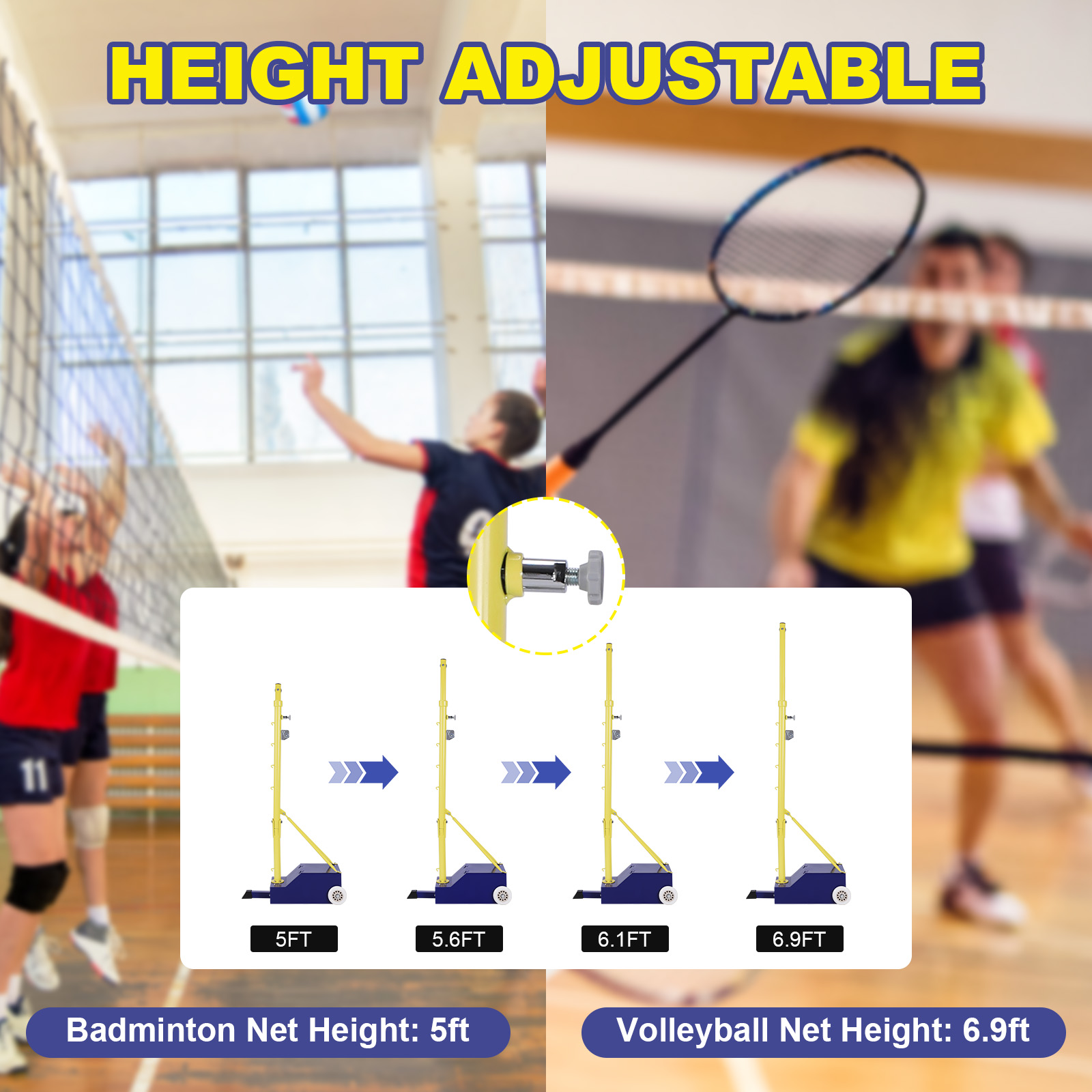 Badminton Materi - Volleyball Poles Heavy Duty Badmintons Stick