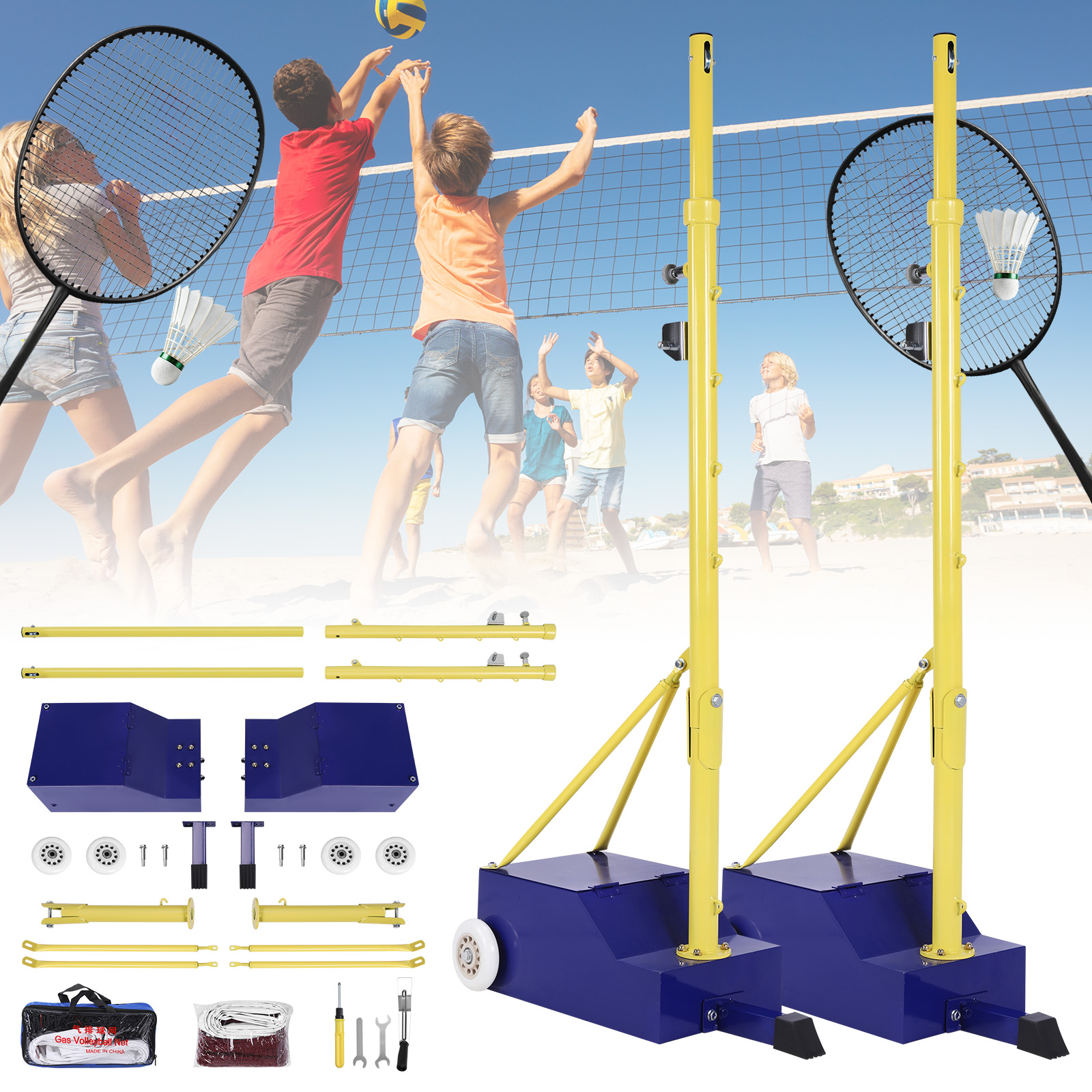Volleyball Poles Heavy Duty Ba - Badminton Materi 리뷰 및 가격