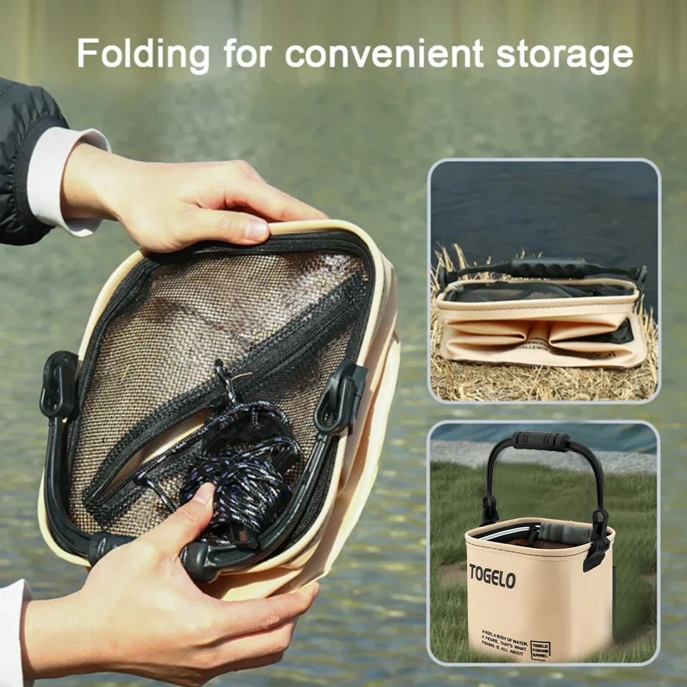 Outdoor Fishing Bucket Foldabl - Badminton Live 리뷰 및 가격