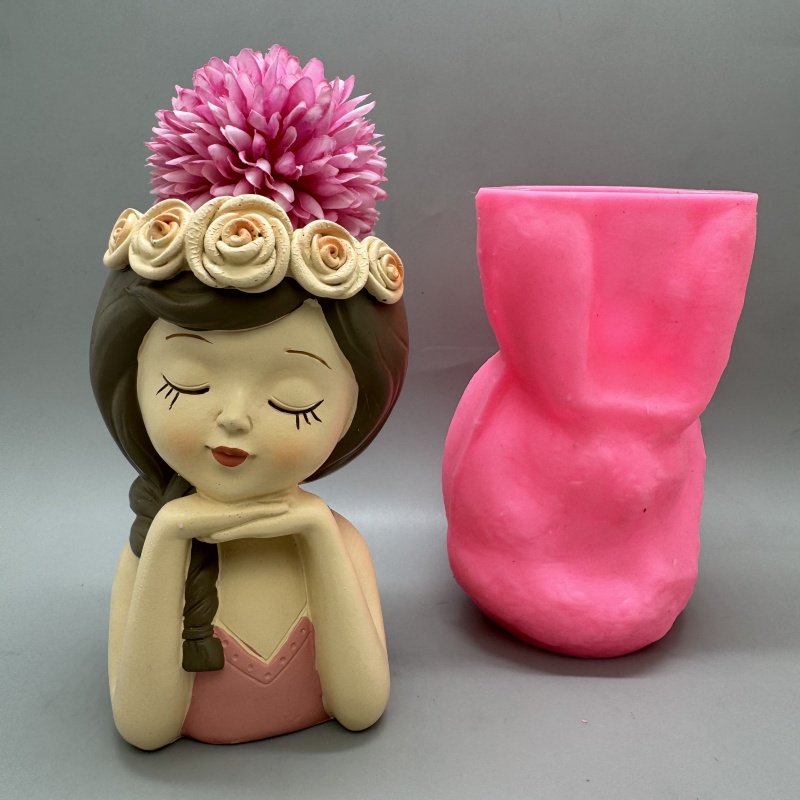 Cute girl flower pot silicone  - Badminton Live 리뷰 및 가격