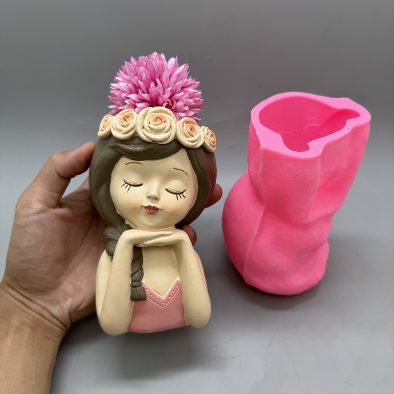 Cute girl flower pot silicone  - Badminton Live 리뷰 및 가격