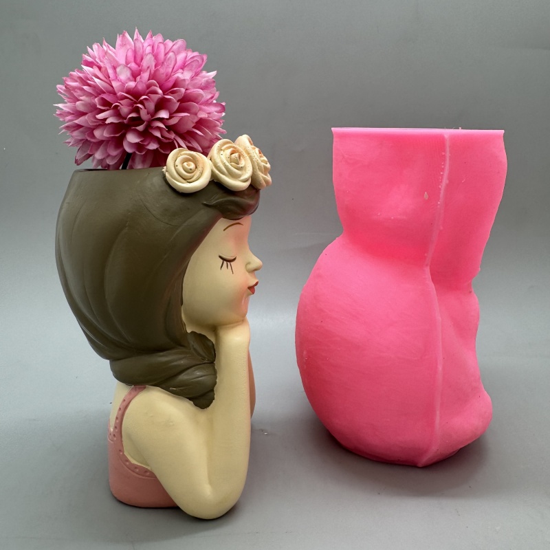 Cute girl flower pot silicone  - Badminton Live 리뷰 및 가격