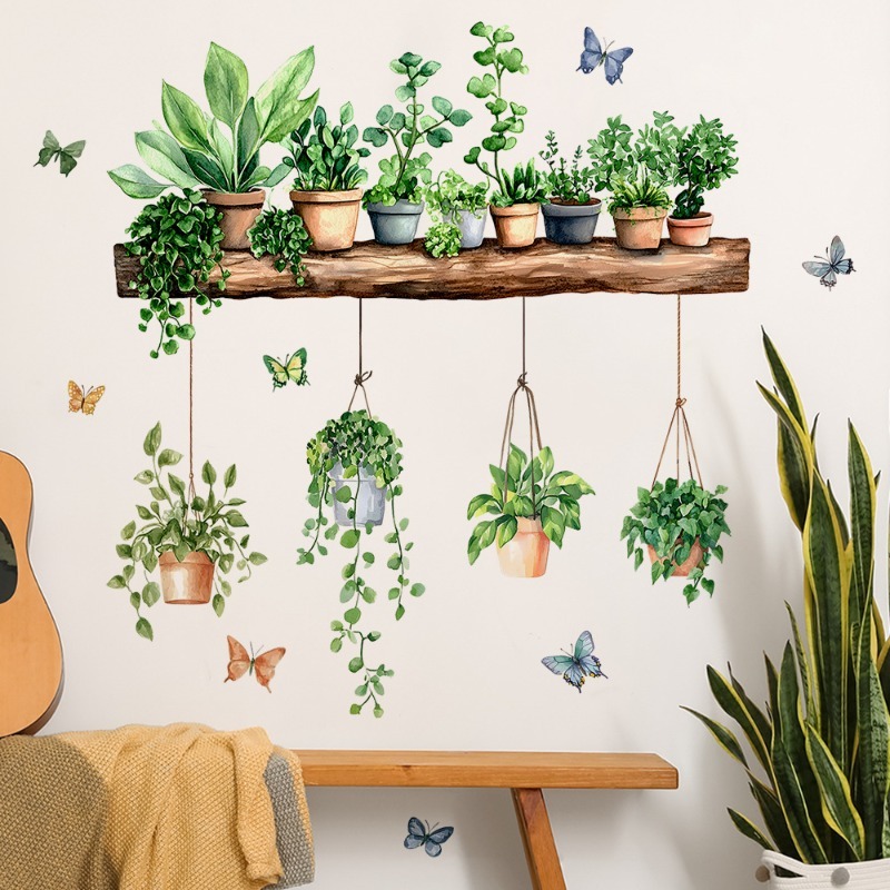 3D Potted Green Plant Shelf Wa - Badminton Live 리뷰 및 가격