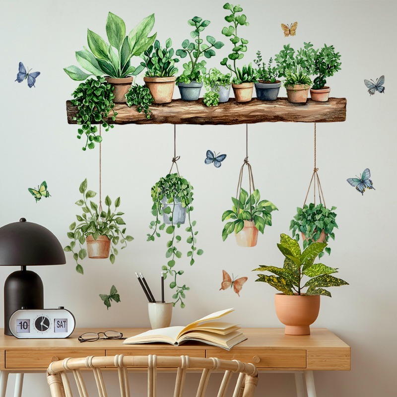 3D Potted Green Plant Shelf Wa - Badminton Live 리뷰 및 가격