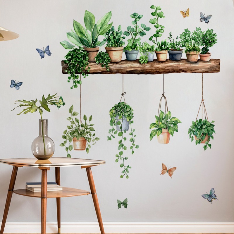 3D Potted Green Plant Shelf Wa - Badminton Live 리뷰 및 가격