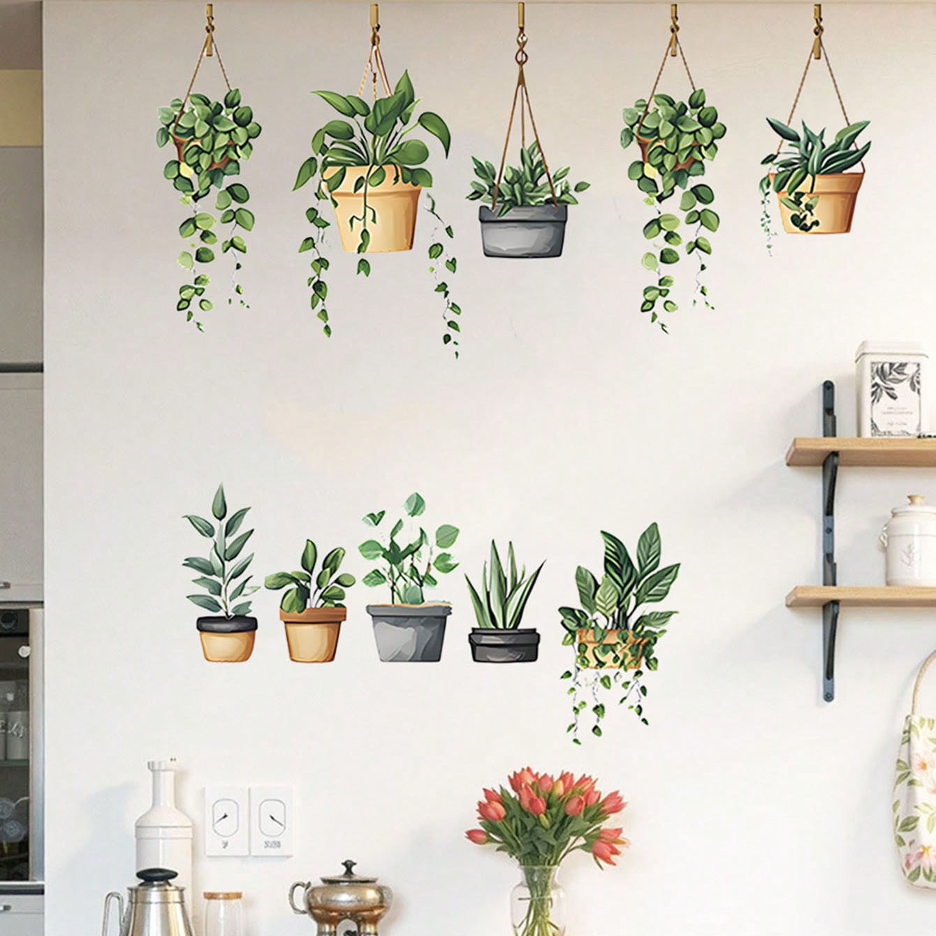Hanging Green Potted Plant Wal - Badminton Live 리뷰 및 가격