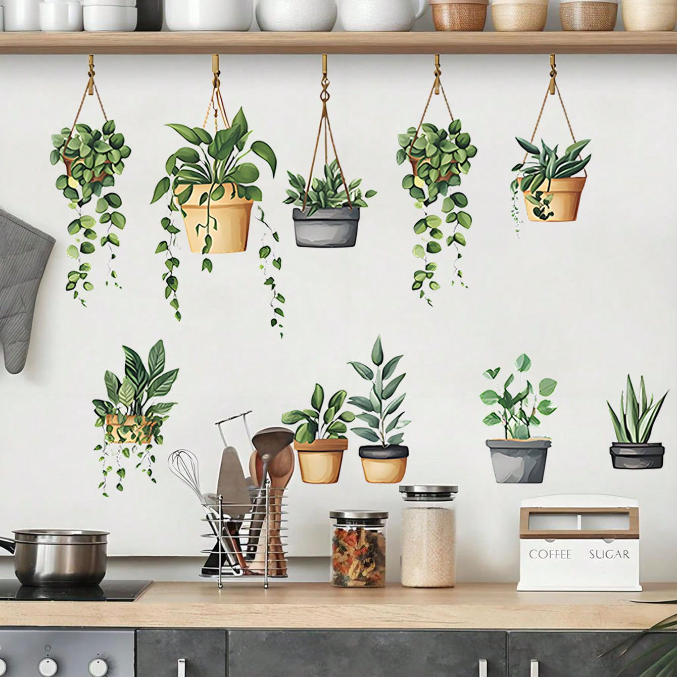 Hanging Green Potted Plant Wal - Badminton Live 리뷰 및 가격